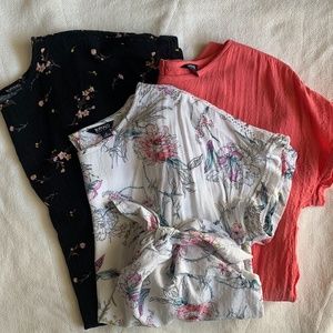 Bundle of 3! Buffalo Brand Tie Front Blouse